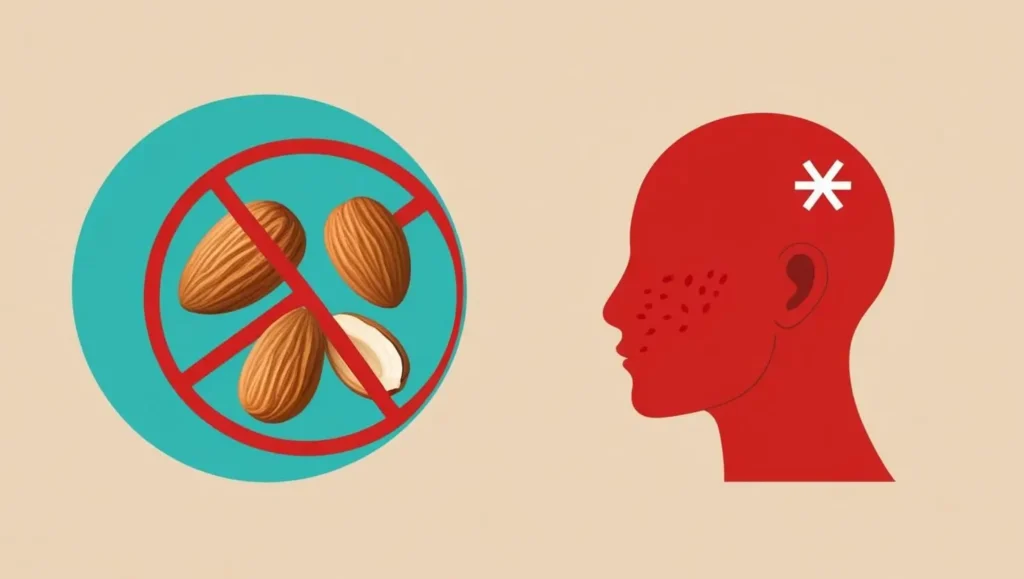 Allergie amande : pourquoi ce fruit à coque peut poser problème 1 allergie amande: Illustration d'une allergie aux amandes.