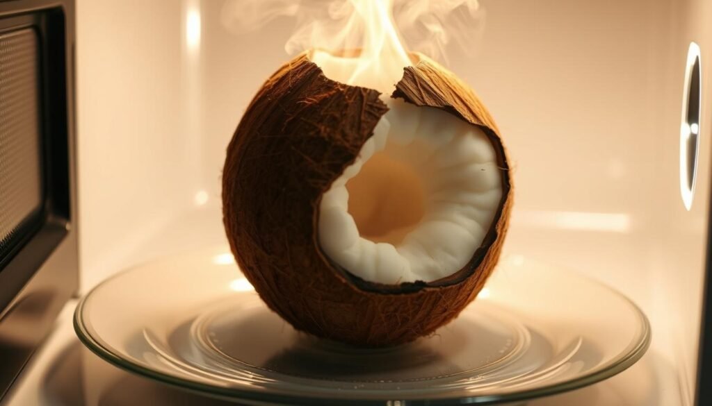 Technique d'ouverture de noix de coco au micro-ondes Technique d'ouverture de noix de coco au micro-ondes