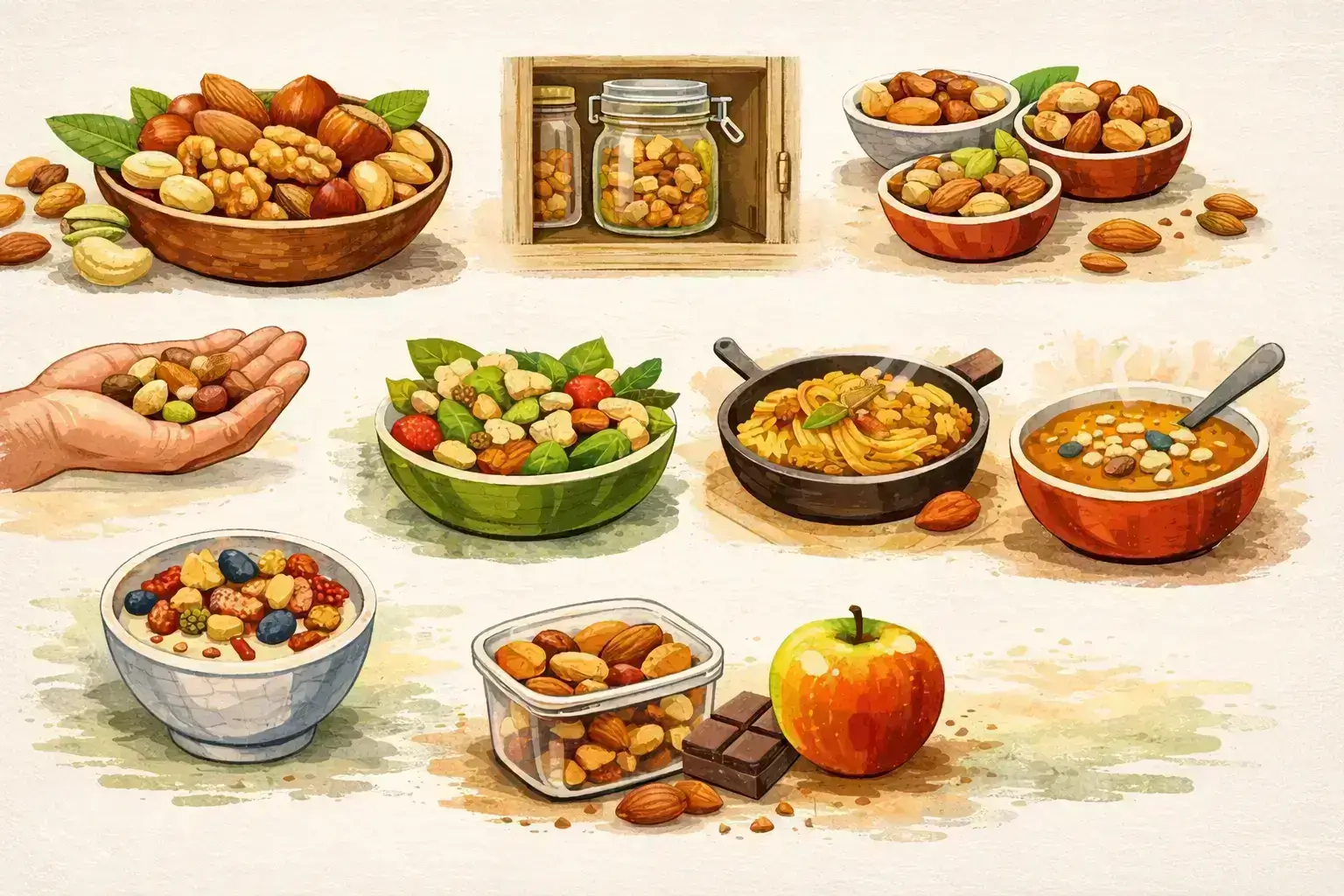 Fruits à coque astuces maison: idées santé et cuisine